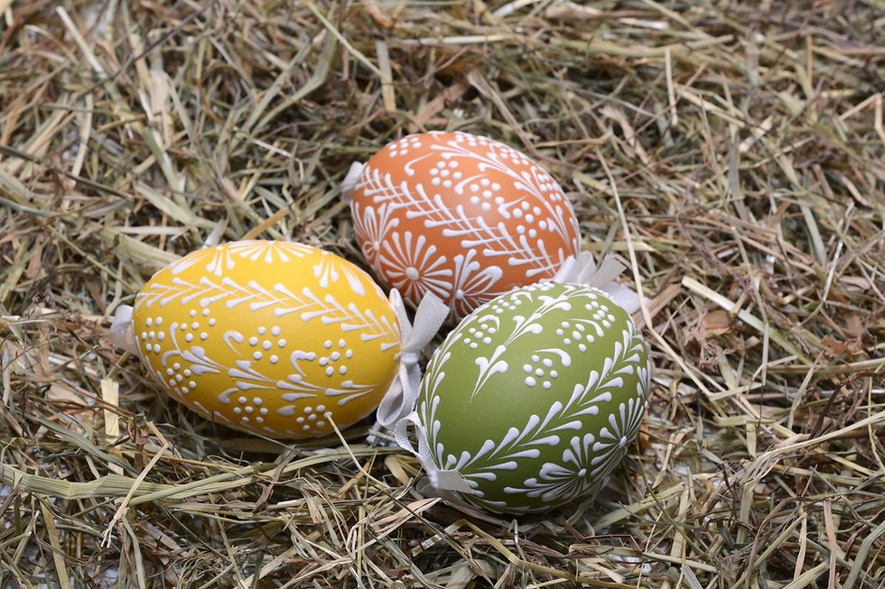 Easter Eggs on Hay